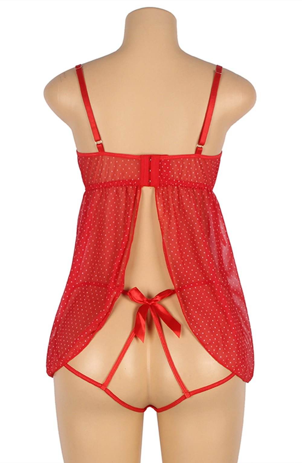 YesX YX841 Red Babydoll Set - Maison Verde