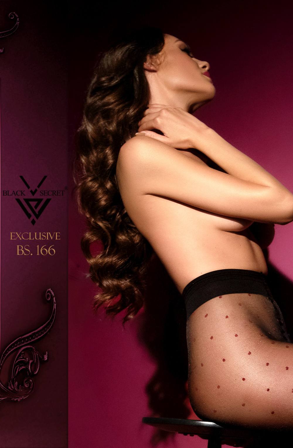 Black Secret Open Crotch Tights Black - Maison Verde