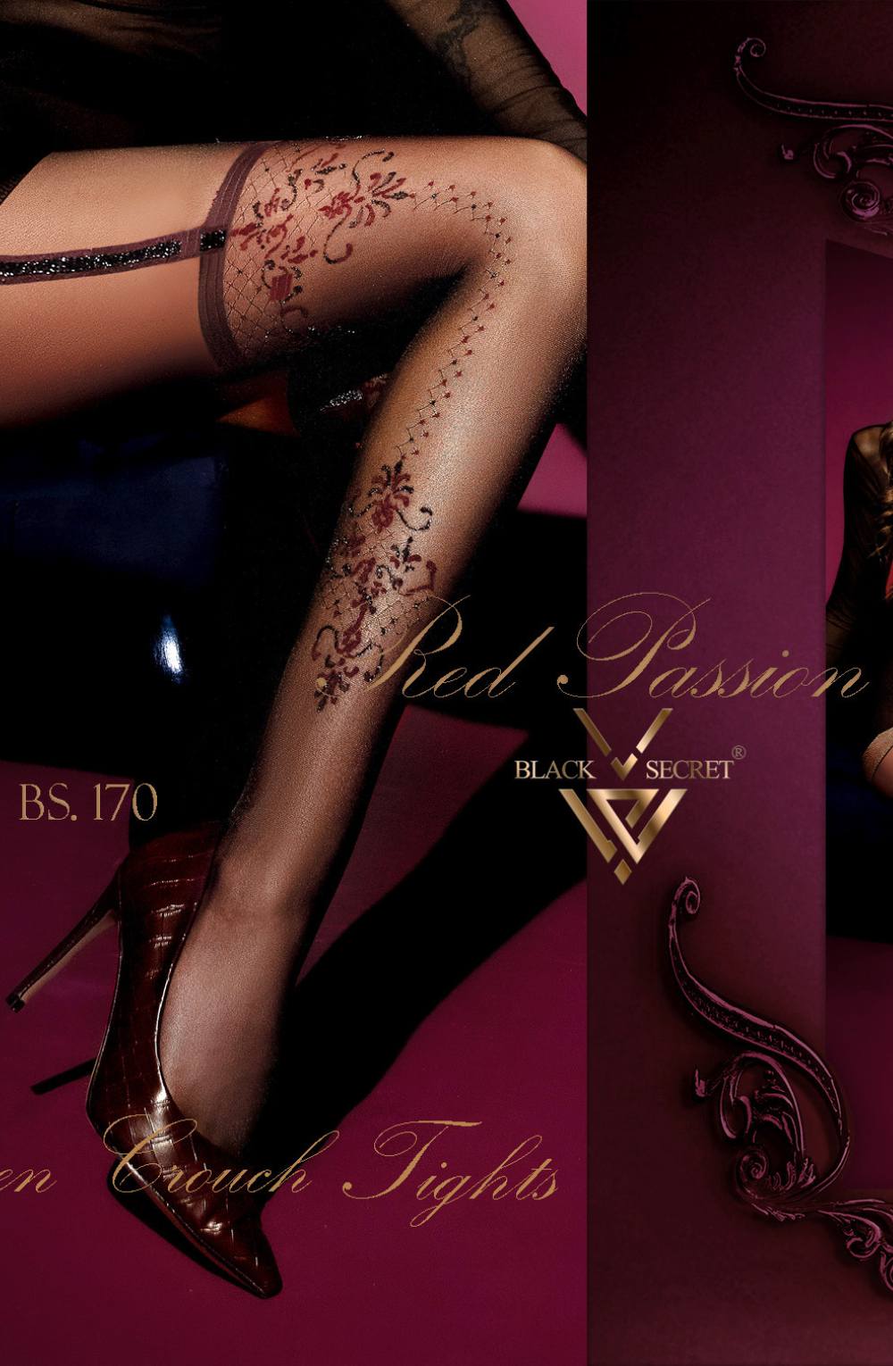 Black Secret BS170 Open Crotch Tights Black - Maison Verde