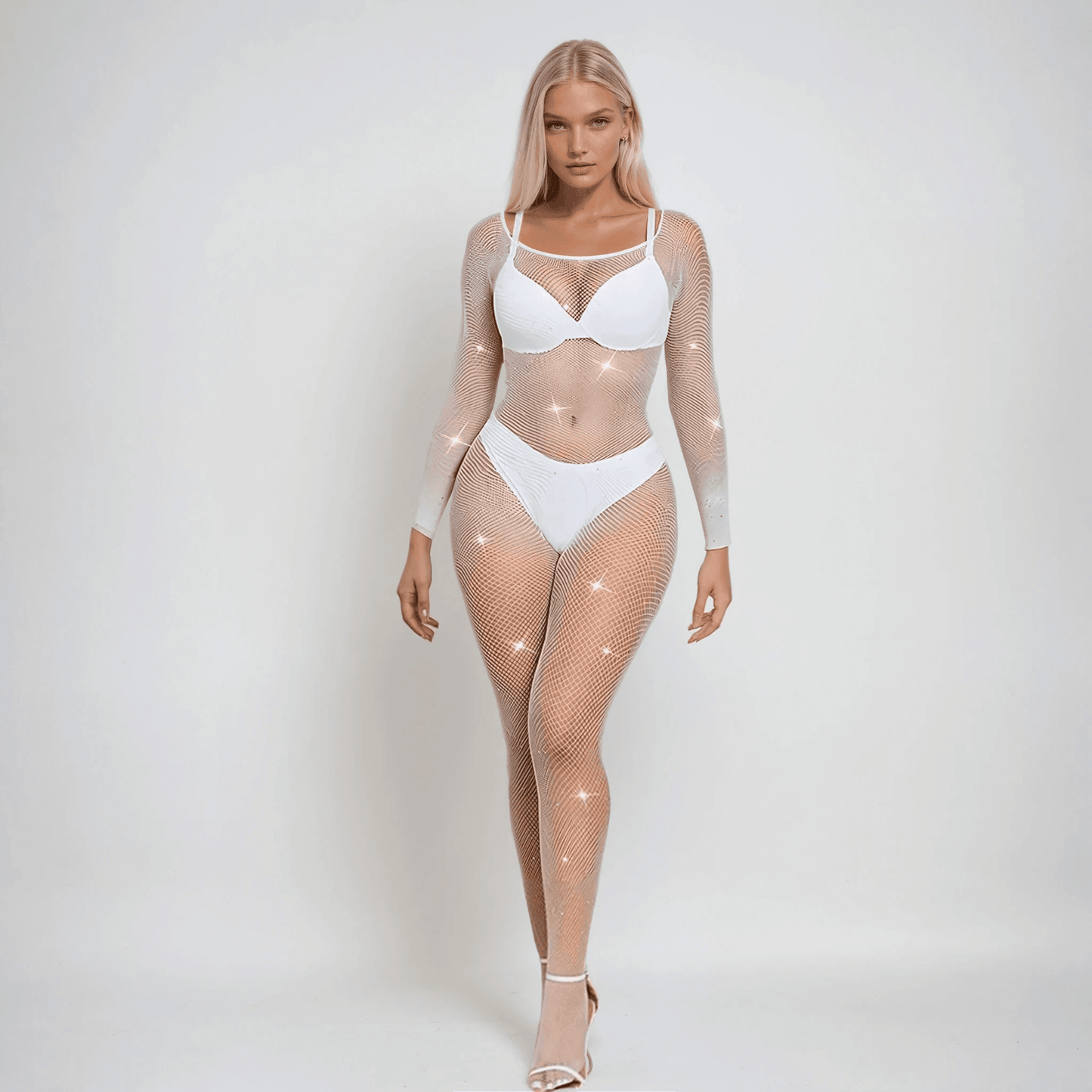 YesX YX885 Fishnet Sparkly Bodystocking - Maison Verde