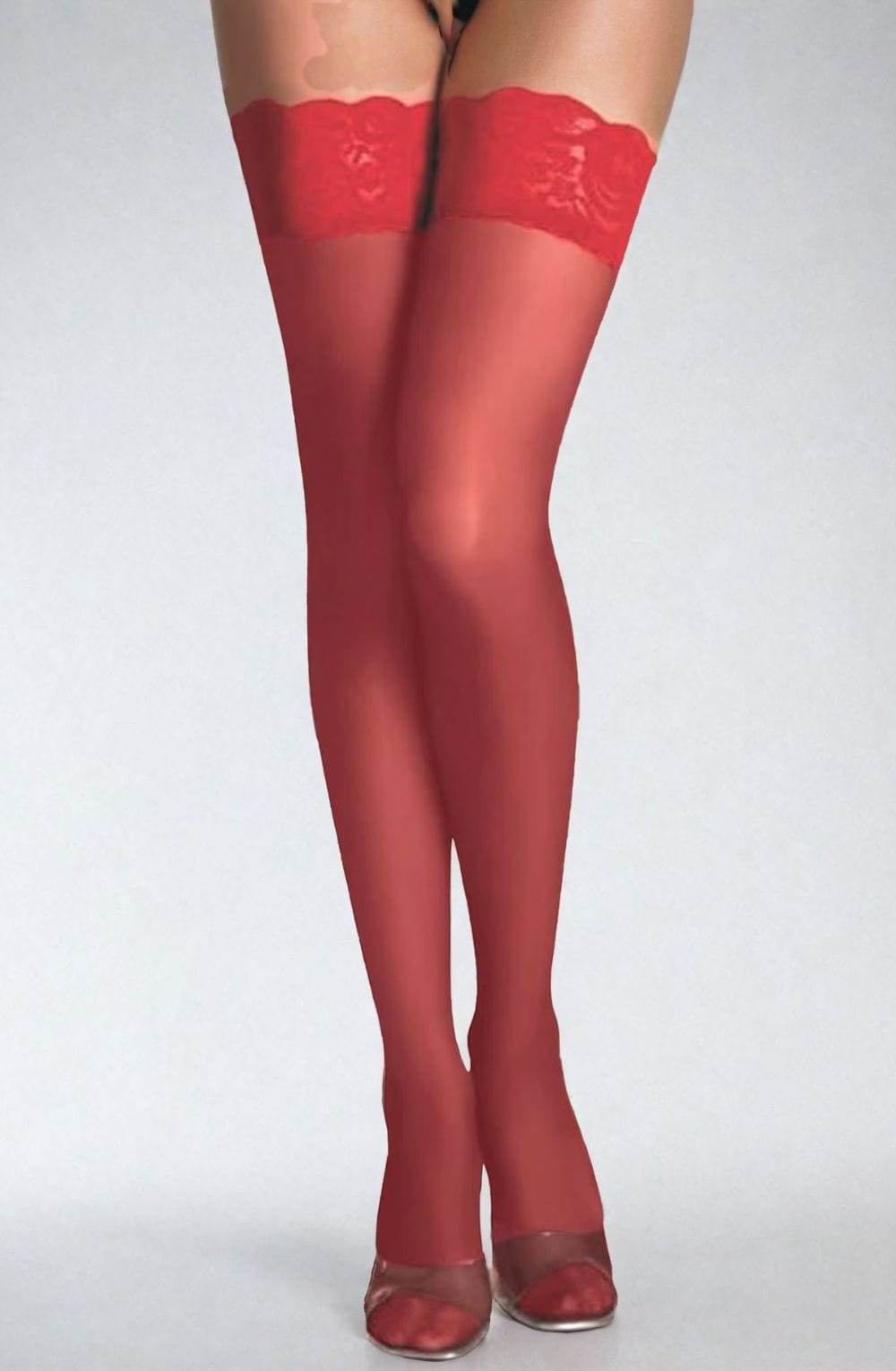 YesX YX862 Floral Lace Hold Ups - Maison Verde