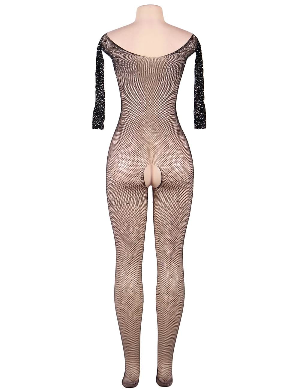 YesX YX864Q Fishnet Sparkly Bodystocking Up To 5XL - Maison Verde