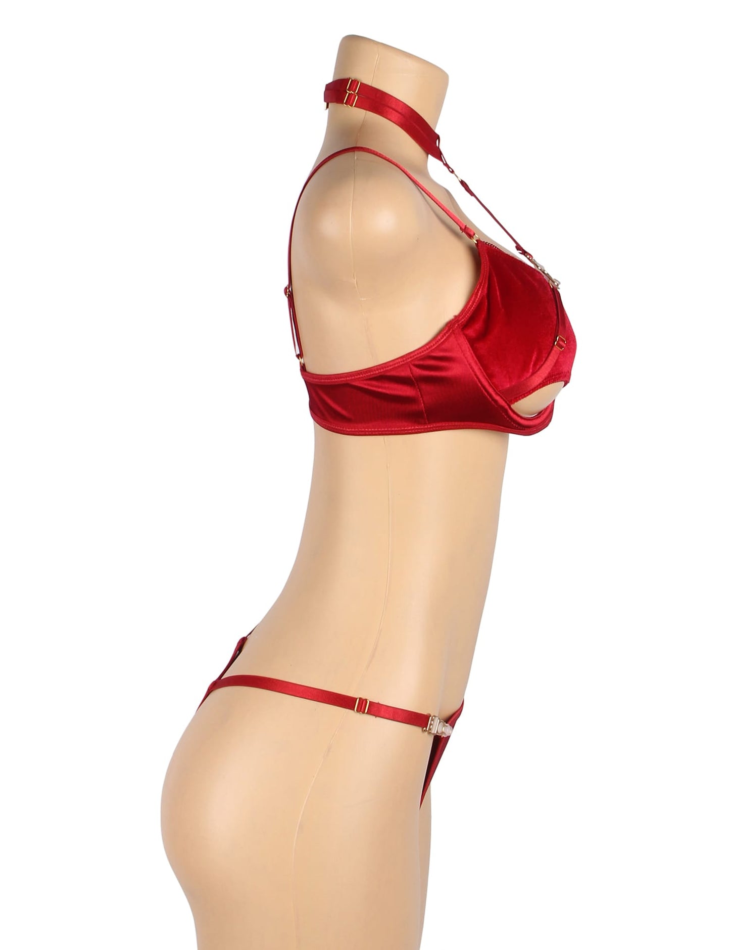 YesX YX872Q Hollow Cut Halter Bra Set Up To 2XL - Maison Verde