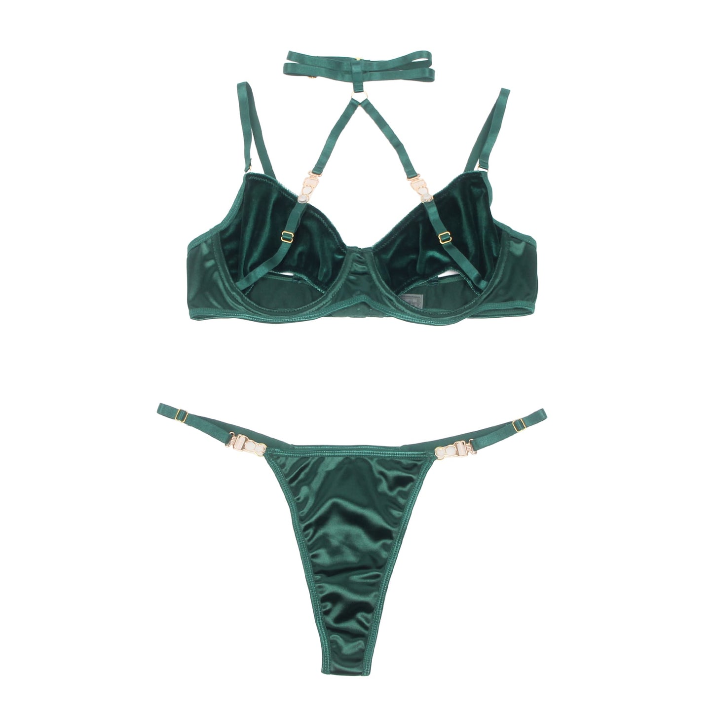 YesX YX873Q Hollow Cut Halter Bra Set - Maison Verde