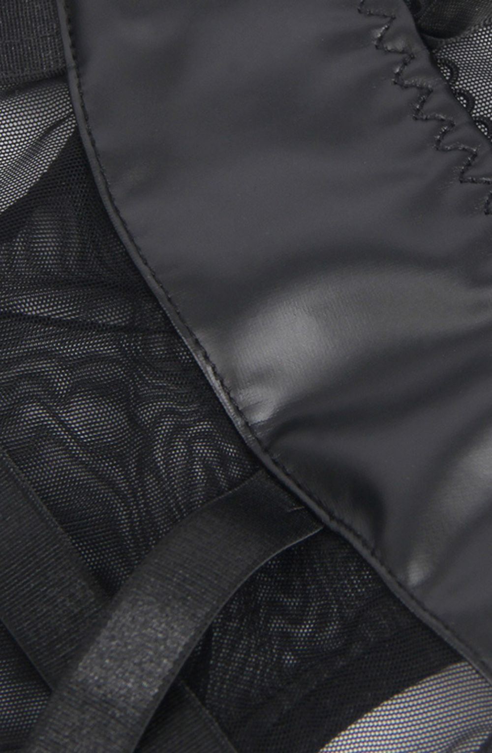 YesX YX890 Black Faux Leather Look & Mesh