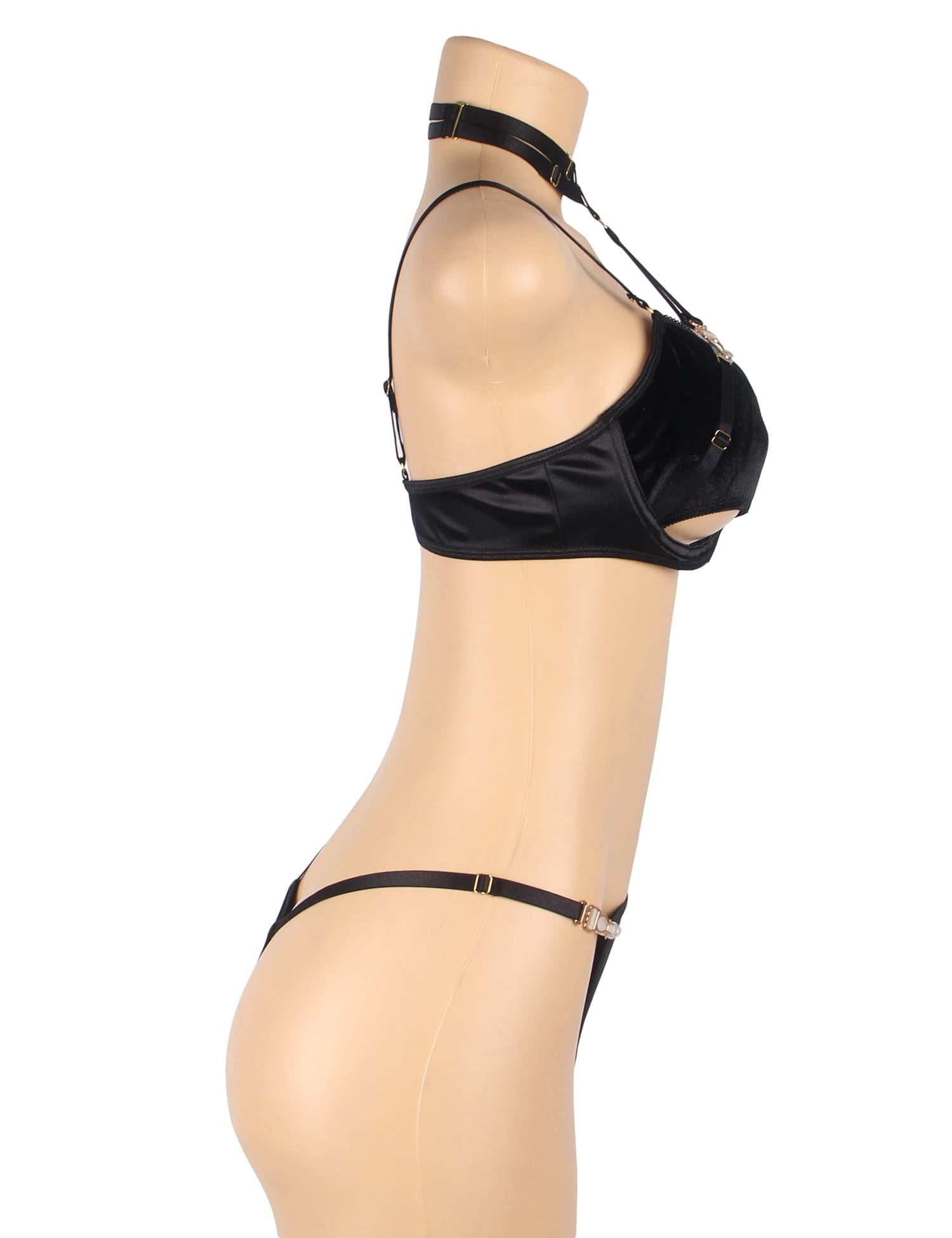 YesX YX871Q Hollow Cut Halter Bra Set - Maison Verde